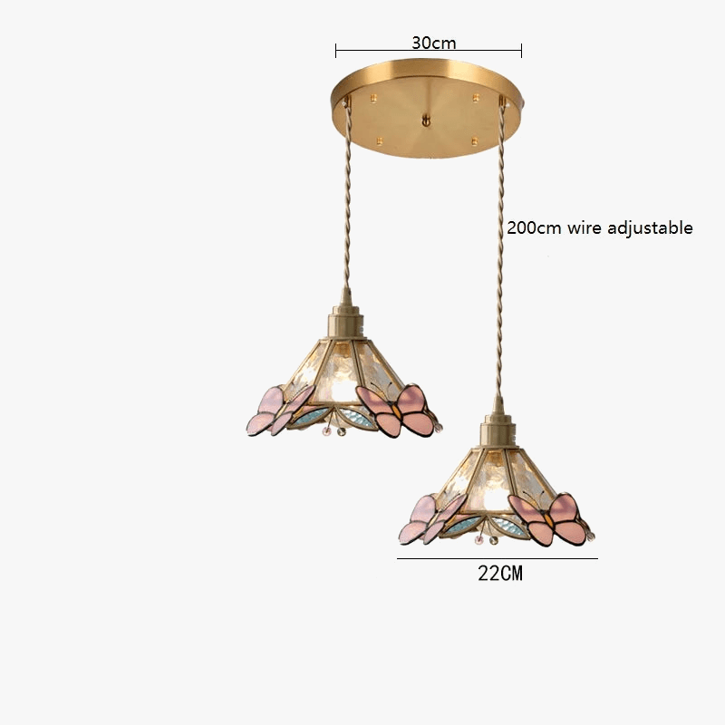 IWHDLife Lampe à Main LED Moderne en Verre Cuivre Papillon