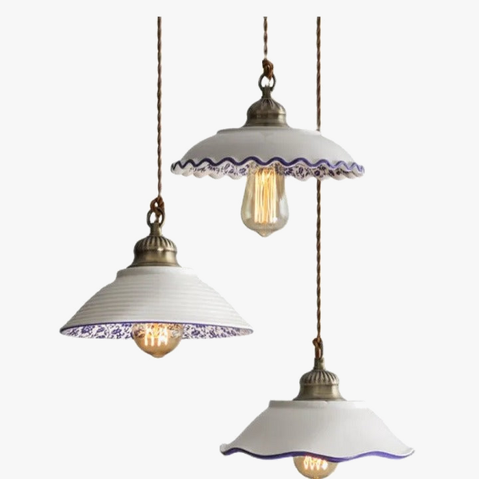 Suspension Fleur Vintage Style Loft en Céramique