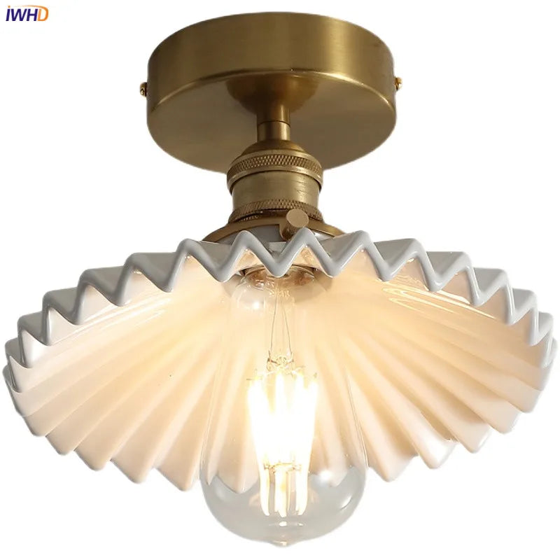 Plafonnier Nordique Cuivre LED - Luminaires avec Interrupteur pour Chambre, Salon et Escalier.