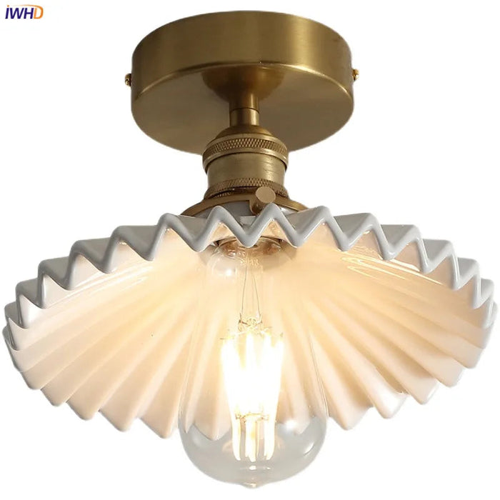 Plafonnier Nordique Cuivre LED - Luminaires avec Interrupteur pour Chambre, Salon et Escalier.