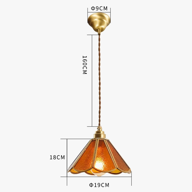 Suspension conique en verre - Élégance japonaise vintage