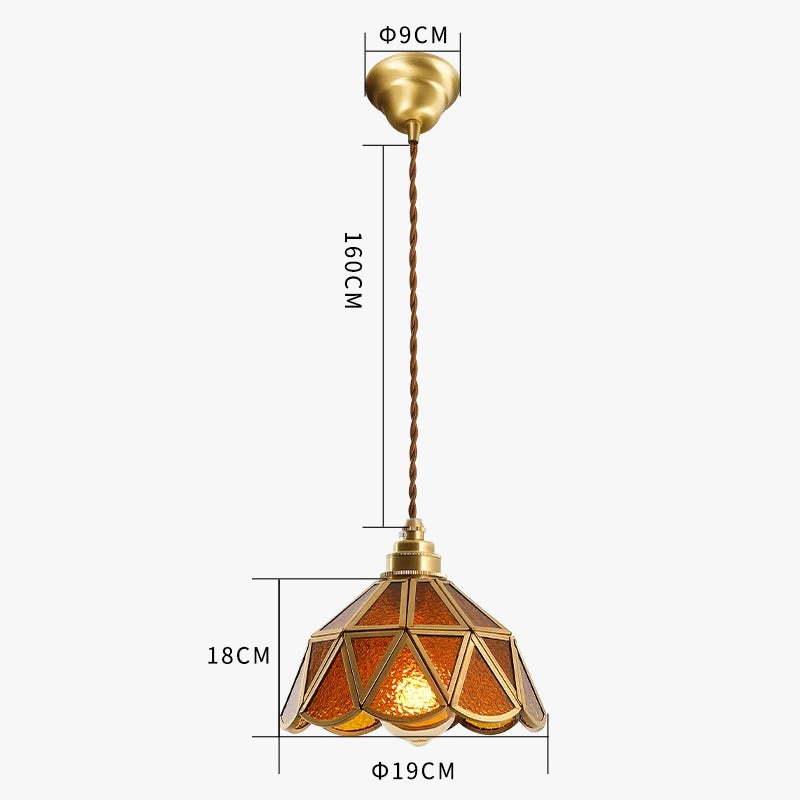 Suspension conique en verre - Élégance japonaise vintage
