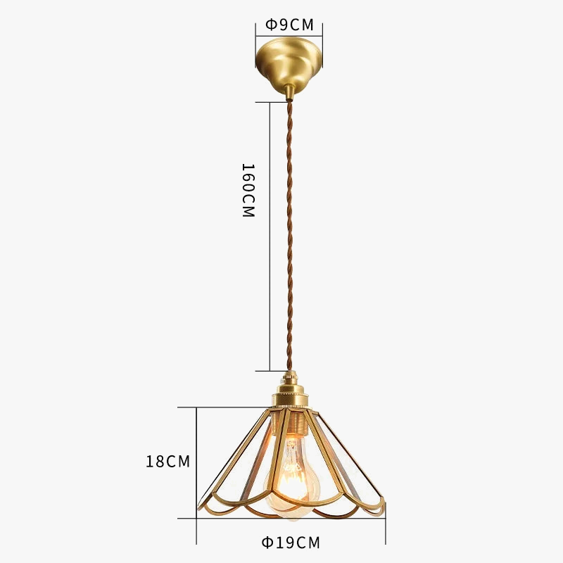 Suspension conique en verre - Élégance japonaise vintage