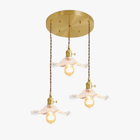 Suspension Nordique LED en Verre Fleurs