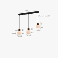 Luminaire Suspendu LED en Noyer Céramique Style Nordique Japonais iwhd