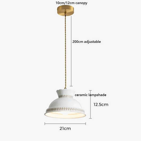 Suspension céramique fleur LED nordique moderne