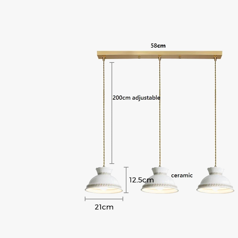 Suspension céramique fleur LED nordique moderne