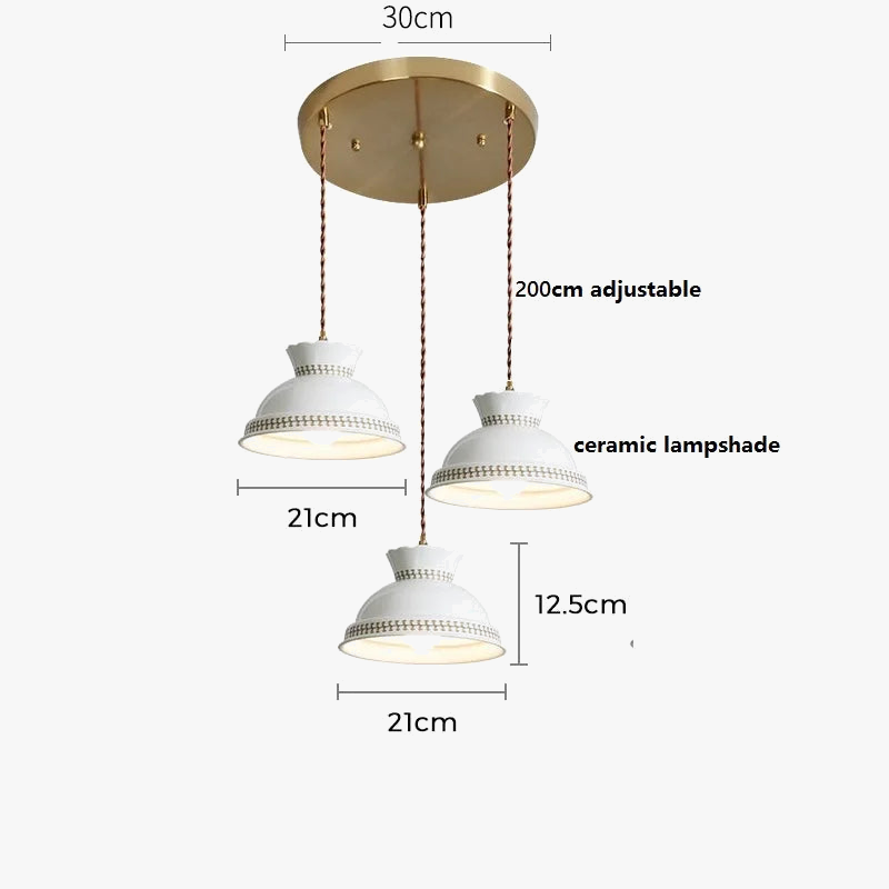 Suspension céramique fleur LED nordique moderne