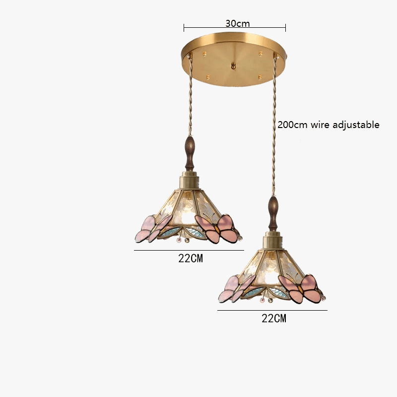 IWHDLife Lampe à Main LED Moderne en Verre Cuivre Papillon | Marco Lucetti