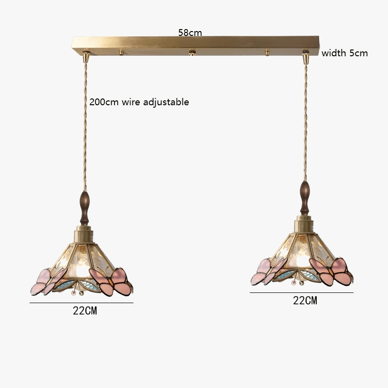 IWHDLife Lampe à Main LED Moderne en Verre Cuivre Papillon | Marco Lucetti
