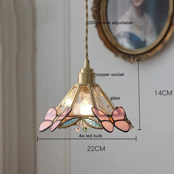 IWHDLife Lampe à Main LED Moderne en Verre Cuivre Papillon | Marco Lucetti Rose 1 / 4W (MAX100W)