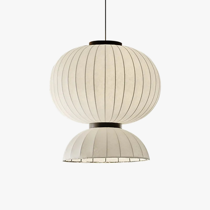 Lustre boule ovale en tissu japonais en soie design