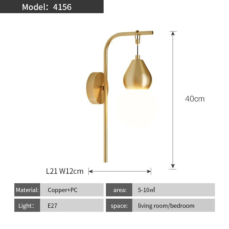JMZM - Nouveau Style Chinois Gourde Rondin Applique Chêne Naturel Texture Abat-jour Chambre Cuivre Salon TV Fond Applique