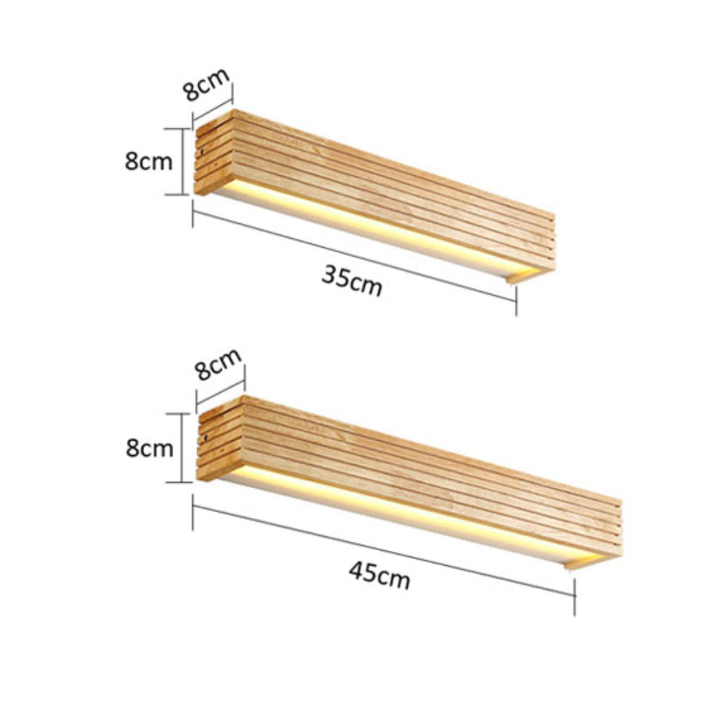 Applique murale LED en bois taillé Japan