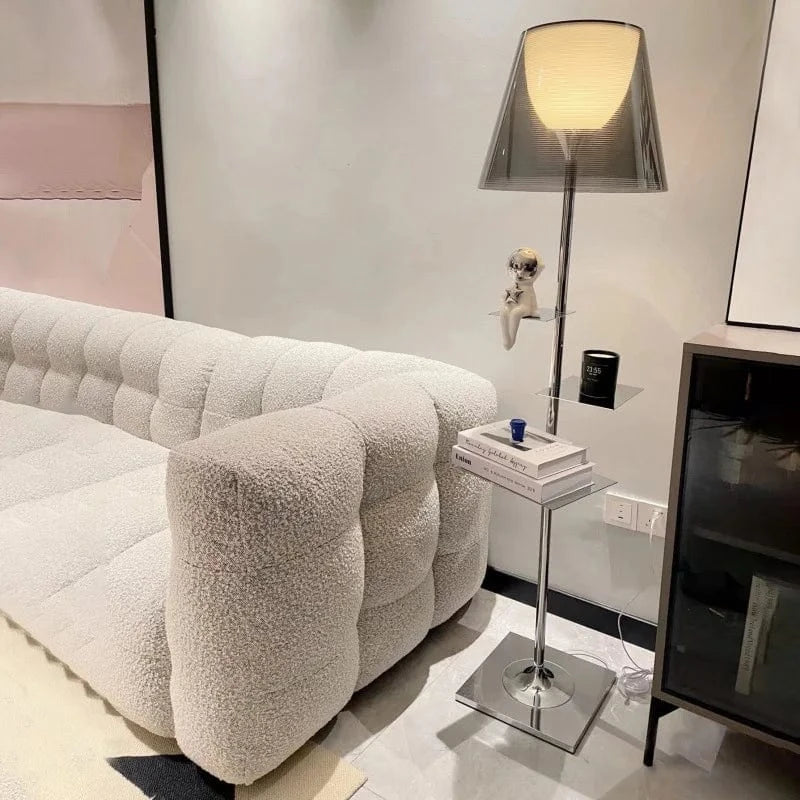 Ktribe : lampadaire design italien avec étagère, veilleuse acrylique et protection des yeux | Marco Lucetti