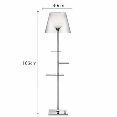 Ktribe : lampadaire design italien avec étagère, veilleuse acrylique et protection des yeux | Marco Lucetti Étage B dégagé / Prise britannique