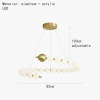 Luminaire de suspension LED en laiton avec fil réglable et abat-jour rond