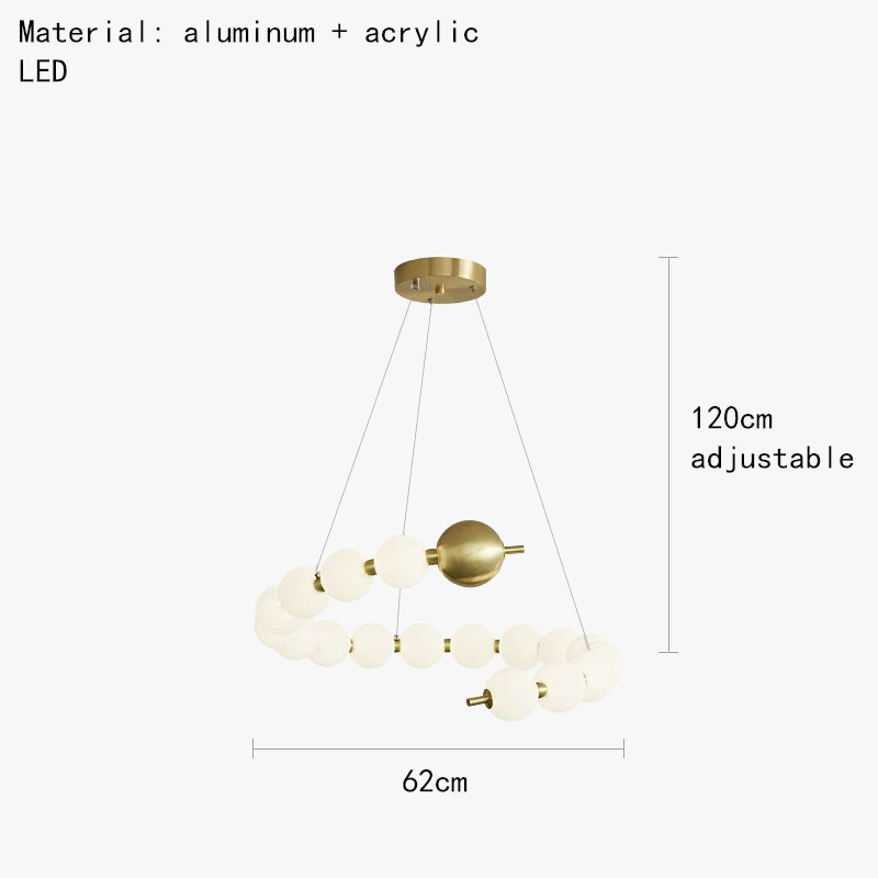 Luminaire de suspension LED en laiton avec fil réglable et abat-jour rond