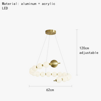 Luminaire de suspension LED en laiton avec fil réglable et abat-jour rond