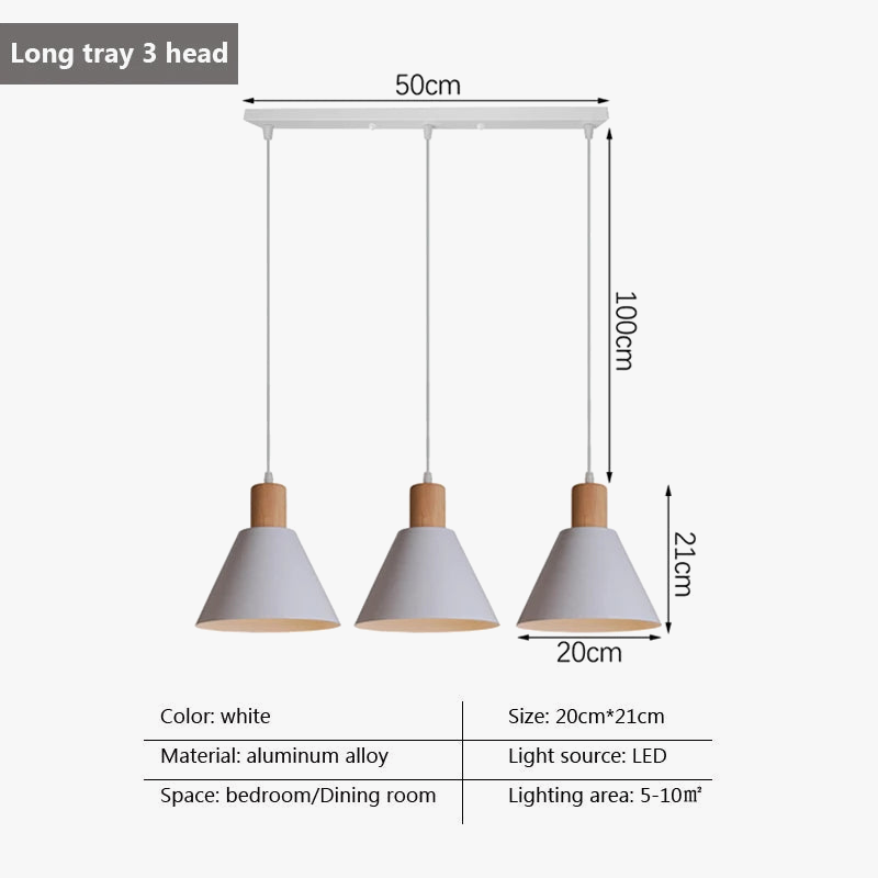 Lampe Suspension LED Nordique Blanc - 1/3 Têtes