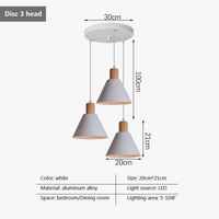 Lampe Suspension LED Nordique Blanc - 1/3 Têtes