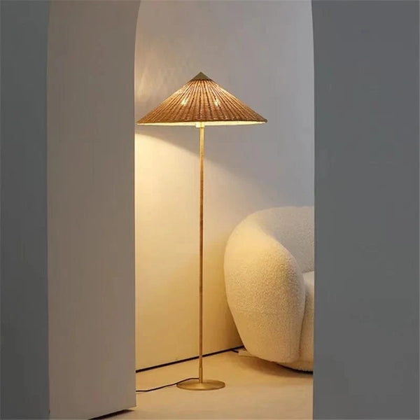 Lampadaire Bois Tissé Vintage - Élégance pour Votre Intérieur | Marco Lucetti
