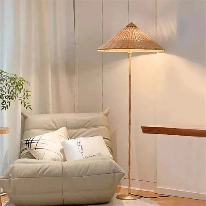 Lampadaire Bois Tissé Vintage - Élégance pour Votre Intérieur | Marco Lucetti