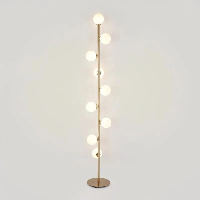 Lampadaire boule de verre blanc à 9 globes | Marco Lucetti
