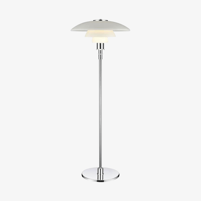 Lampadaire chromé moderne pour hôtel.