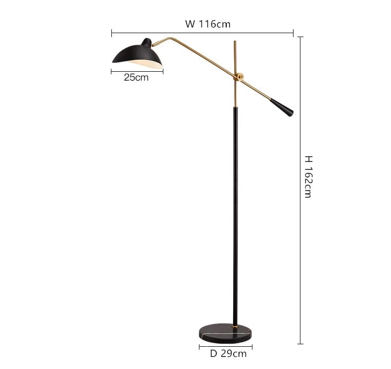 Lampadaire Clizia : Style Industriel et socle en Marbre | Marco Lucetti