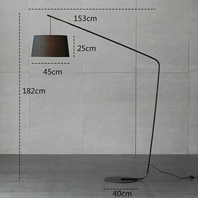 Lampadaire Creative Noir avec Abat-jour en Tissu | Marco Lucetti