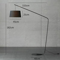 Lampadaire Creative Noir avec Abat-jour en Tissu | Marco Lucetti