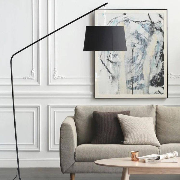 Lampadaire Creative Noir avec Abat-jour en Tissu | Marco Lucetti