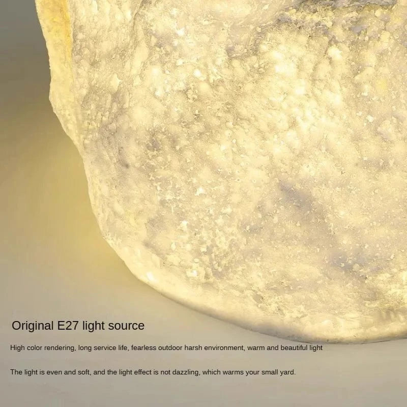 Lampadaire de cour en rocaille résine décoratif imperméable pour l'extérieur | Marco Lucetti