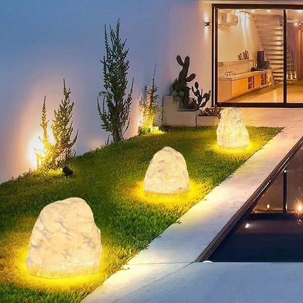 Lampadaire de cour en rocaille résine décoratif imperméable pour l'extérieur | Marco Lucetti