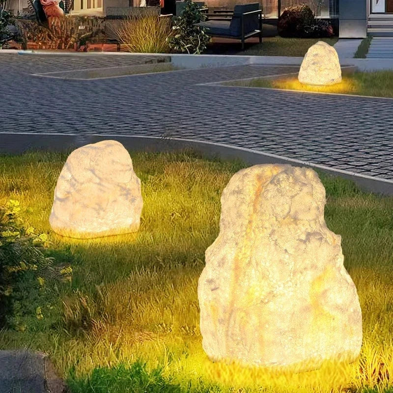 Lampadaire de cour en rocaille résine décoratif imperméable pour l'extérieur | Marco Lucetti