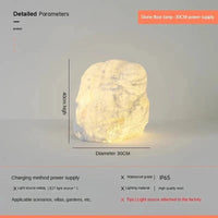 Lampadaire de cour en rocaille résine décoratif imperméable pour l'extérieur | Marco Lucetti A / Lumière chaude (3000K)