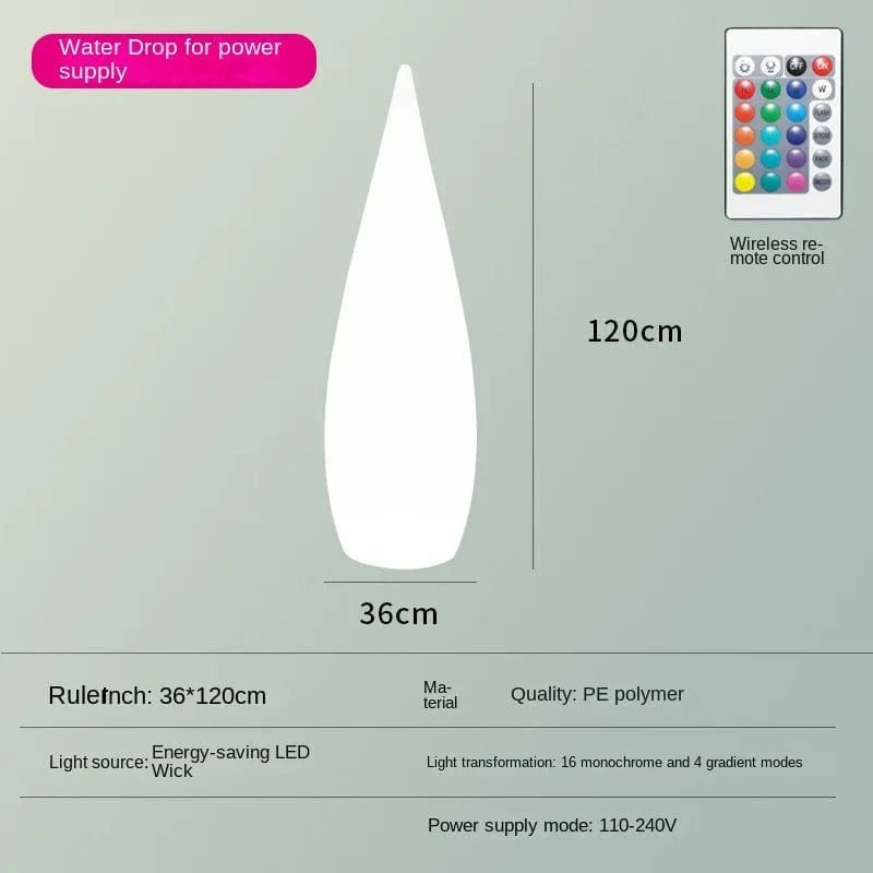 Lampadaire de jardin solaire étanche en forme de goutte d'eau - ÉcoLumière™ | Marco Lucetti 120 cm SANS Batterie