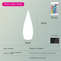 Lampadaire de jardin solaire étanche en forme de goutte d'eau - ÉcoLumière™ | Marco Lucetti 36 cm d&#39;énergie solaire