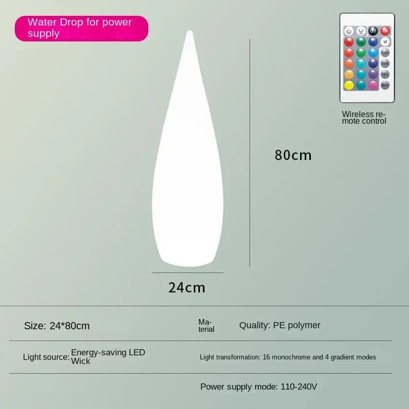 Lampadaire de jardin solaire étanche en forme de goutte d'eau - ÉcoLumière™ | Marco Lucetti 80 cm SANS Batterie