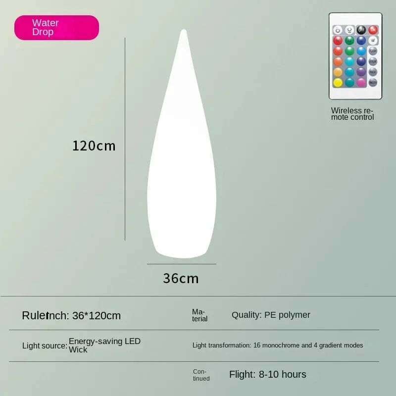 Lampadaire de jardin solaire étanche en forme de goutte d'eau - ÉcoLumière™ | Marco Lucetti Batterie de 120 cm