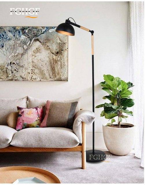 Lampadaire design ajustable en bois et métal "Floor" | Marco Lucetti Arrondi