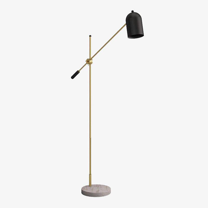 Lampadaire Design Doré LED avec Abat-jour Noir - Marbre | Marco Lucetti