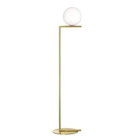 Lampadaire design doré LED avec boule de verre | Marco Lucetti Lampadaire