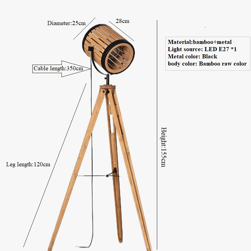 Lampadaire design en bois noyer avec lampe suspendue - Luxe contemporain | Marco Lucetti