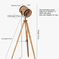 Lampadaire design en bois noyer avec lampe suspendue - Luxe contemporain | Marco Lucetti
