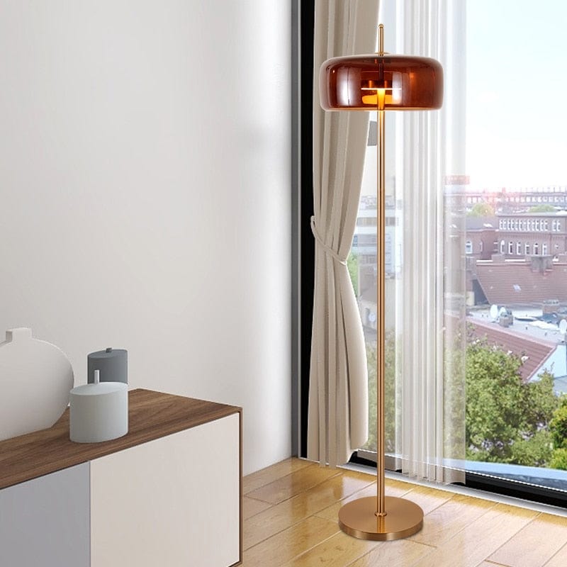 Lampadaire Design en Verre Fumé Rondins | Marco Lucetti