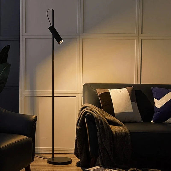 Lampadaire Design LED Épuré pour Intérieur | Marco Lucetti Noir / Lumière blanche