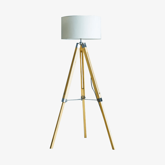 Lampadaire design sur tréteaux en bois avec abat-jour ajustable | Marco Lucetti
