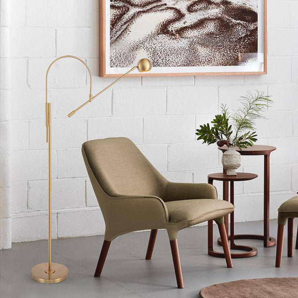 Lampadaire Doré Arrondi - Design de Luxe | Marco Lucetti